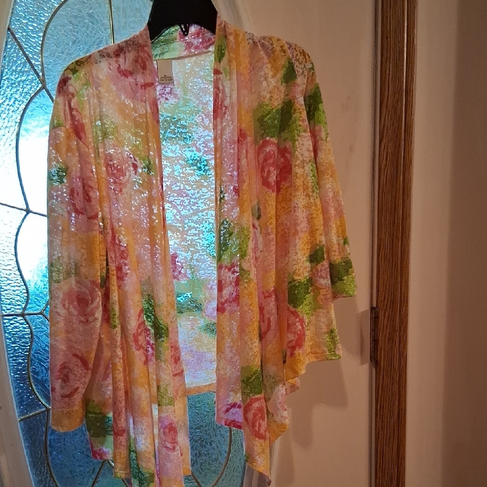 Kim Rogers Multicolor Sheer Kimono